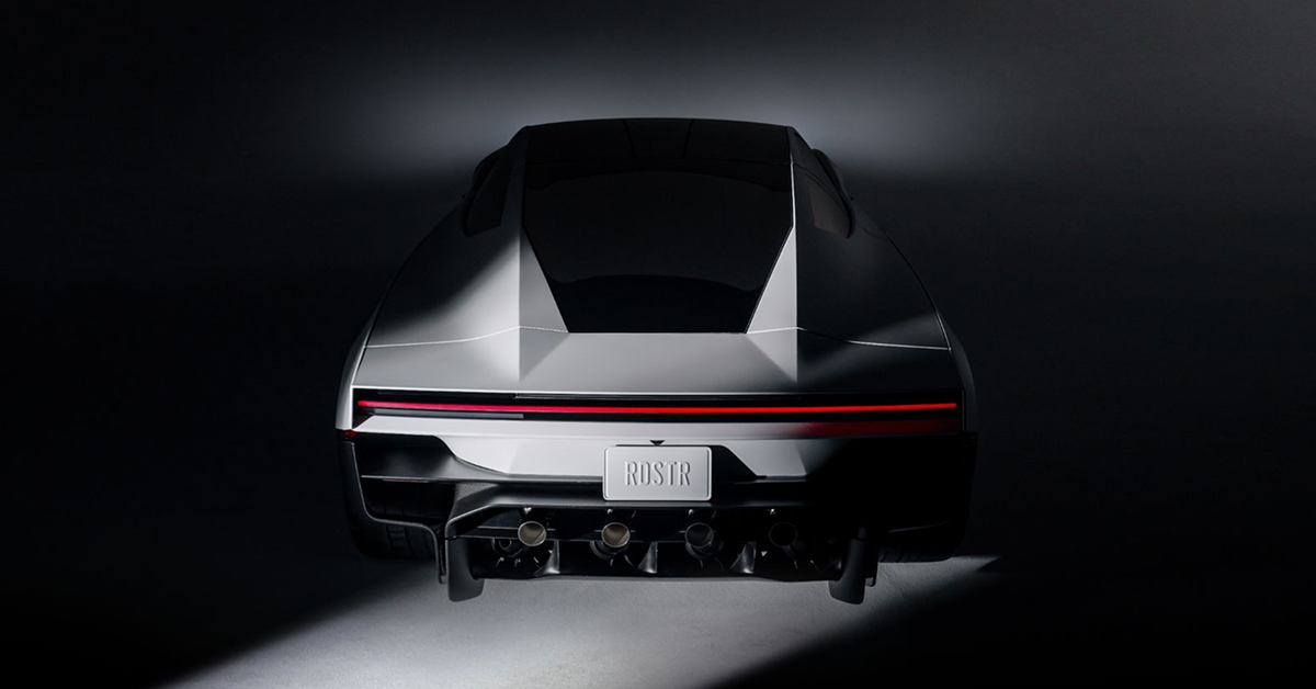 Rear view of the new Tesla Roadster, photographed by Tesla